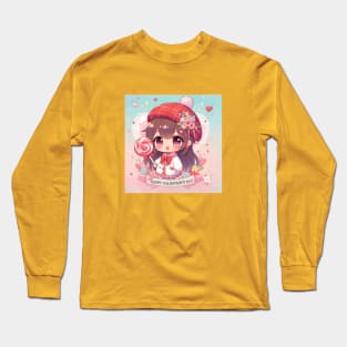 Kawaii Valentine's Day Girl Long Sleeve T-Shirt